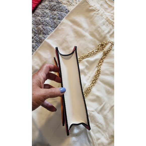 ALDO Colorblock Crossbody Purse –  Faux Leather with Gold Chain Strap - Picture 5 of 5